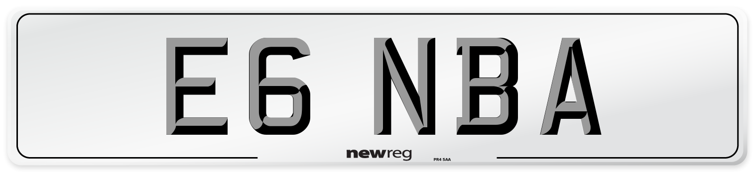 E6 NBA Number Plate from New Reg